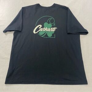Carhartt Men's Black Shamrock Relaxed Fit Pocket T-Shirt Graphic Print Size 2XL